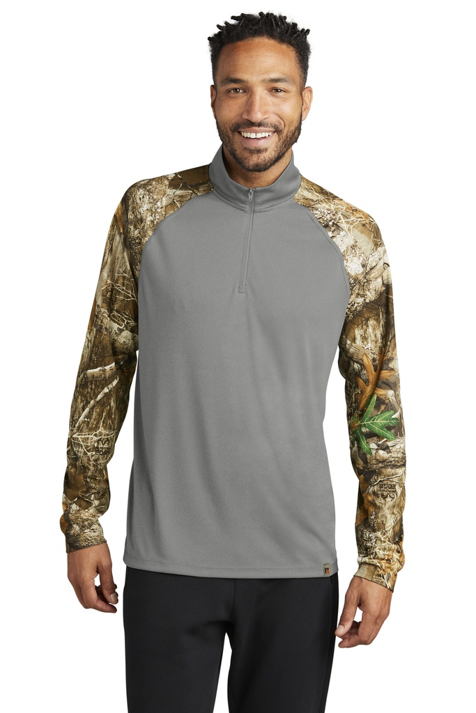 [2036011] Russell Outdoors Realtree Colorblock Performance 1/4-Zip RU152 (GConH/RTEd, XS)