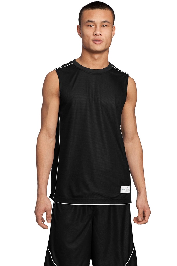 [604841] Sport-Tek PosiCharge Mesh Reversible Sleeveless Tee. T555 (Black/White, XS)