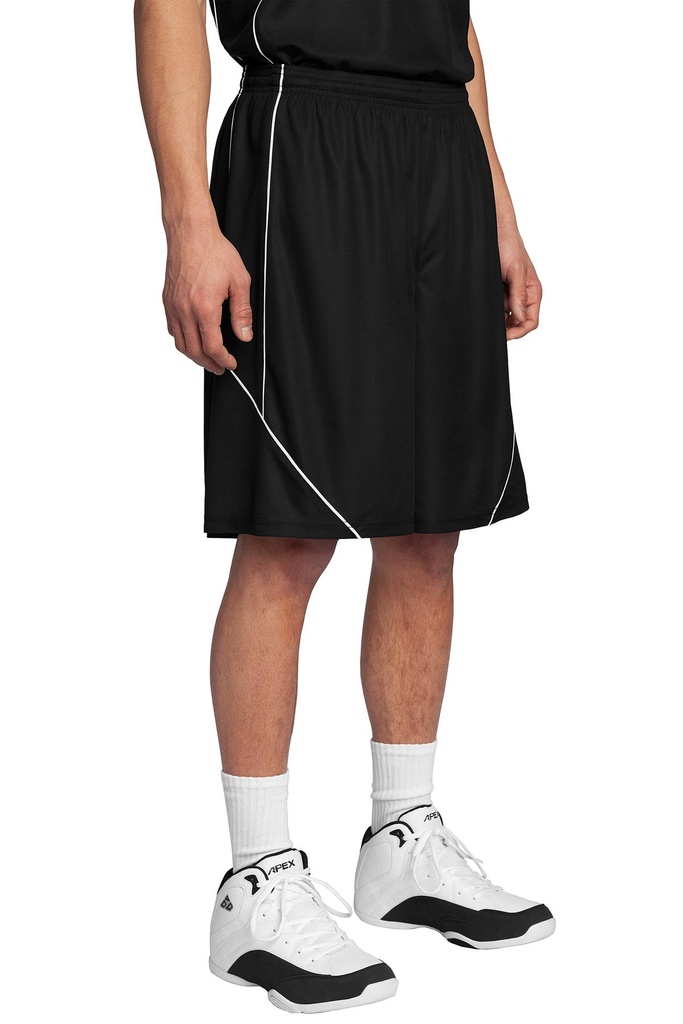 [604561] Sport-Tek PosiCharge Mesh Reversible Spliced Short. T565 (Black/White, XS)