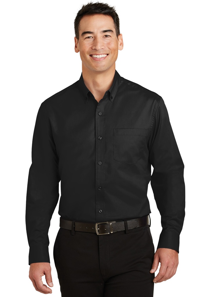 [1178951] Port Authority Tall SuperPro Twill Shirt. TS663 (Black)