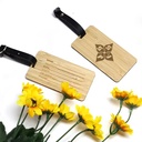 Eco-Friendly Bamboo Double-Sided Travel Luggage Tag. LT6645