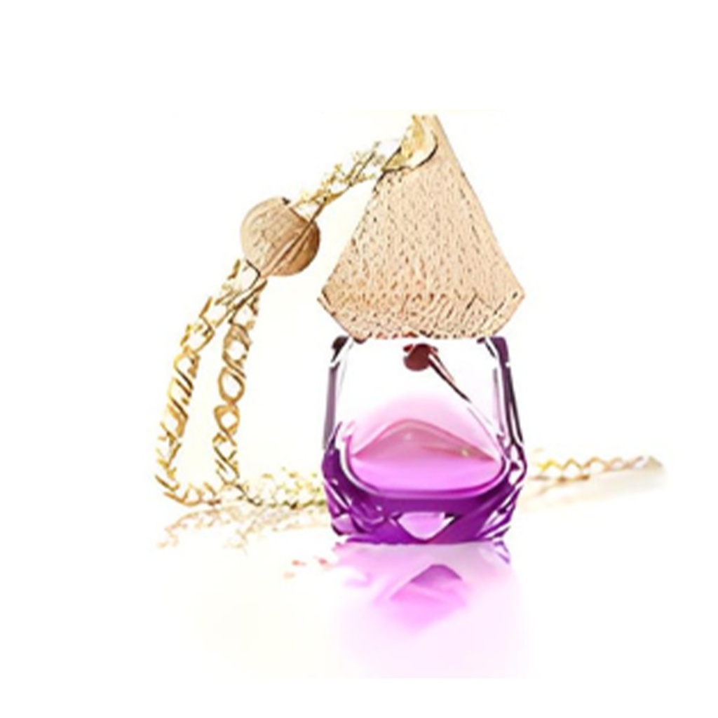 Wooden Triangular Gem-Shaped Lid with a Glass Perfume bottle. VR4234