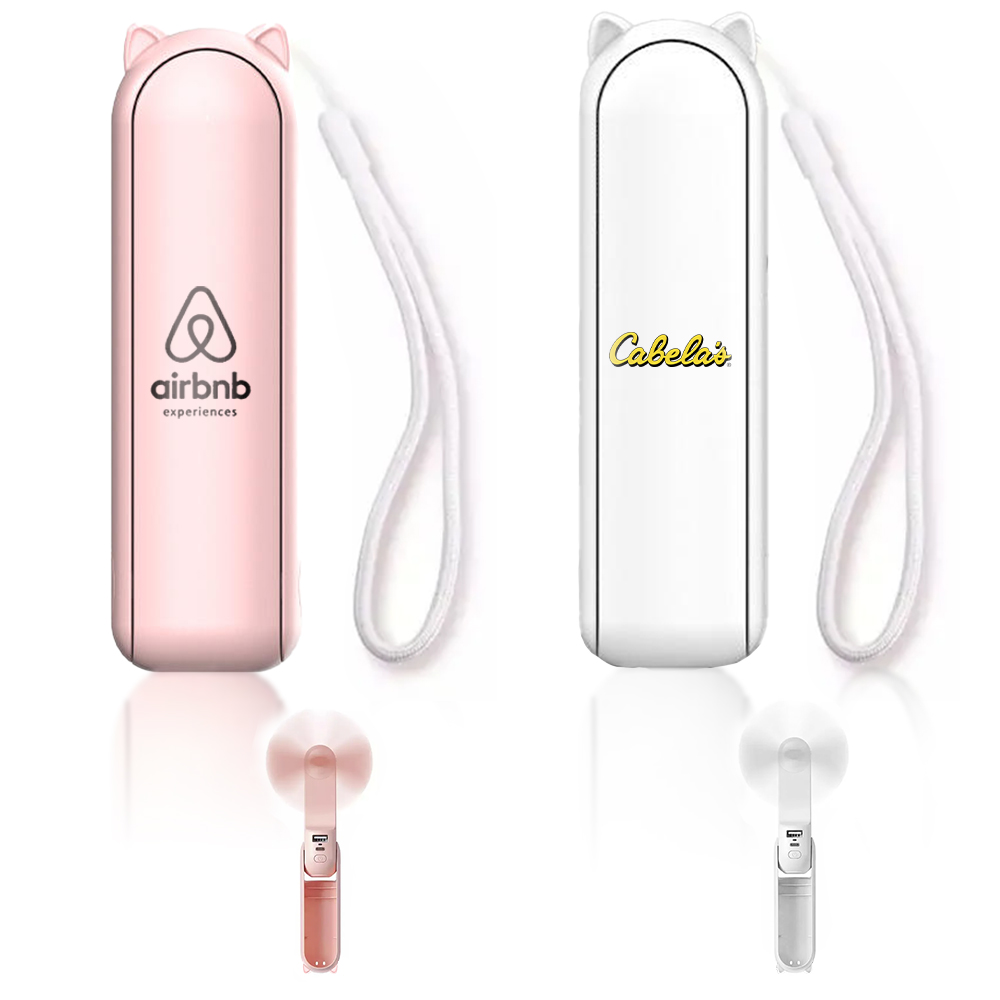 3-in-1 Pocket Fan with Power Bank and LED Light. PB3895 (White)