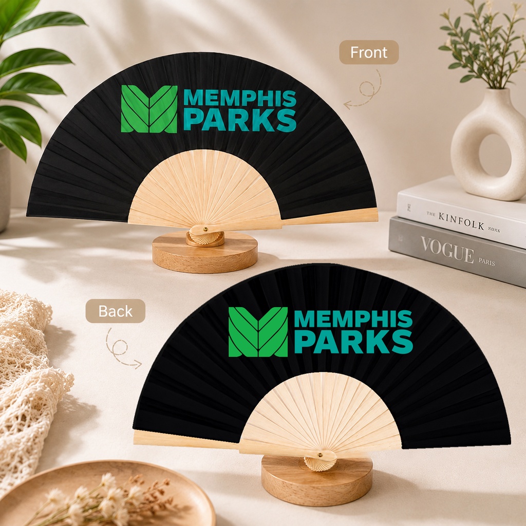Eco-Bamboo Hand Fan (Double-Sided Print). HF3095
