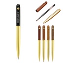 Wood and Brass Retractable Ballpoint Pen. SP3310