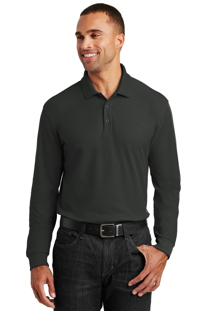Embroidery Port Authority® Long Sleeve Core Classic Pique Polo. 