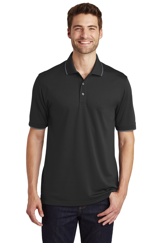 Embroidery Port Authority® Dry Zone® UV Micro-Mesh Tipped Polo. 