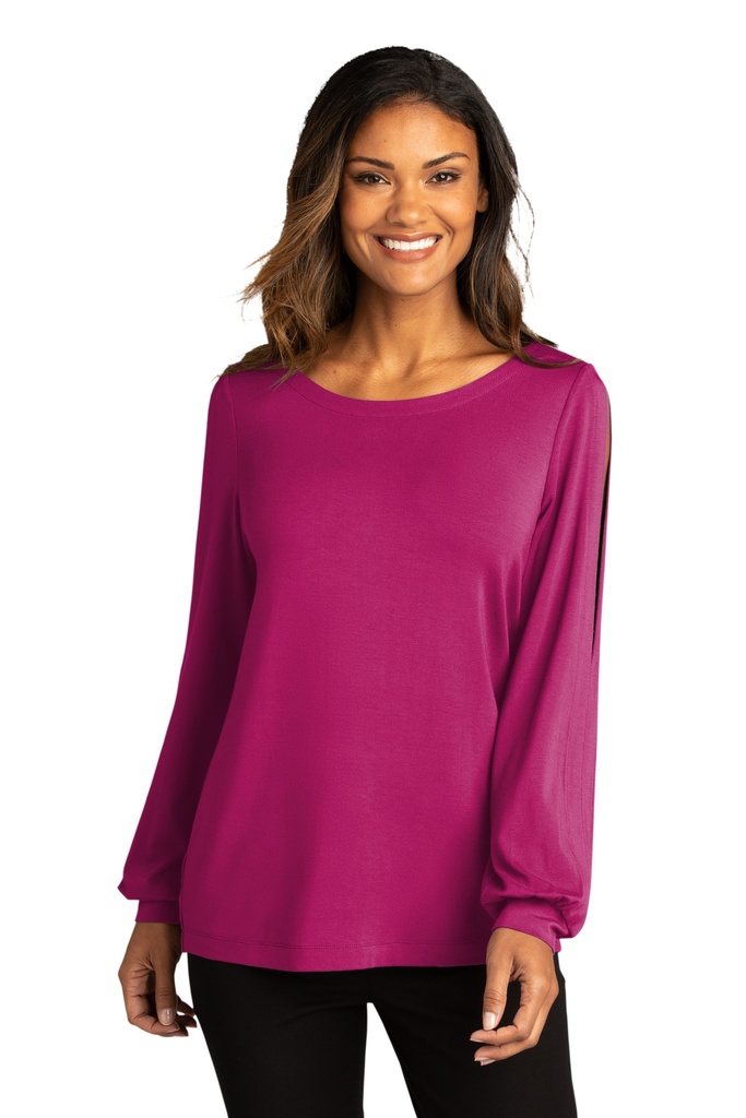 Embroidery Port Authority ® Ladies Luxe Knit Jewel Neck Top. 