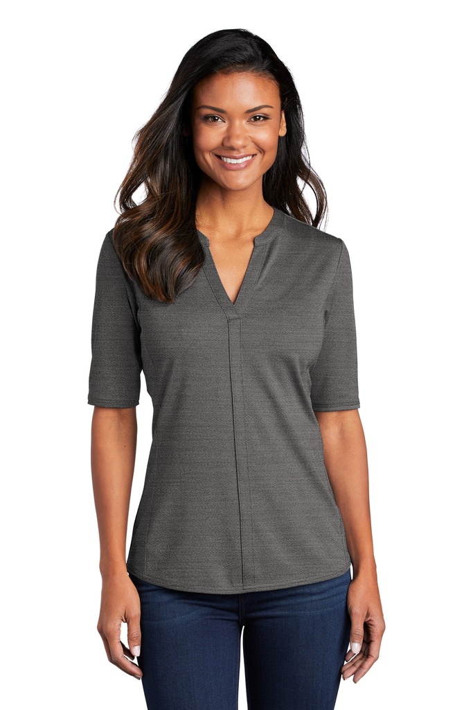 Embroidery Port Authority ® Ladies Stretch Heather Open Neck Top 