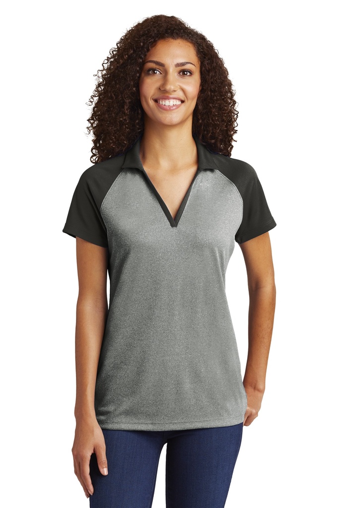 Embroidery Sport-Tek ® Ladies PosiCharge ® RacerMesh ® Raglan Heather Block Polo. 