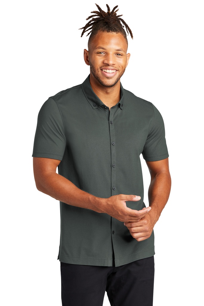 Embroidery Mercer+Mettle™ Stretch Pique Full-Button Polo 