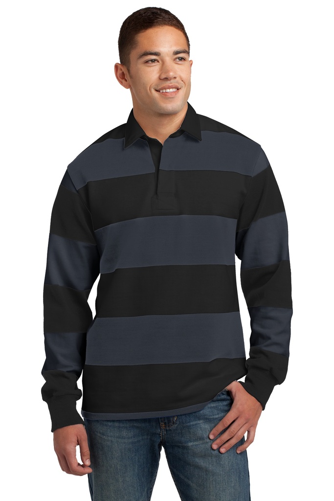 Embroidery Sport-Tek® Classic Long Sleeve Rugby Polo. 