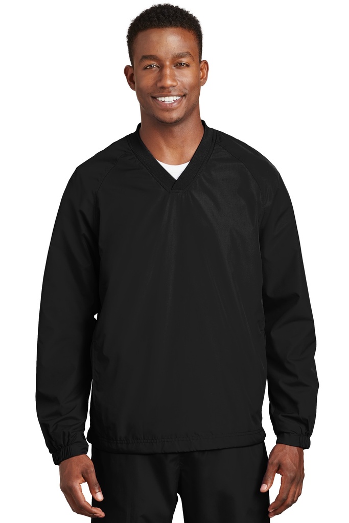 Embroidery Sport-Tek® V-Neck Raglan Wind Shirt.