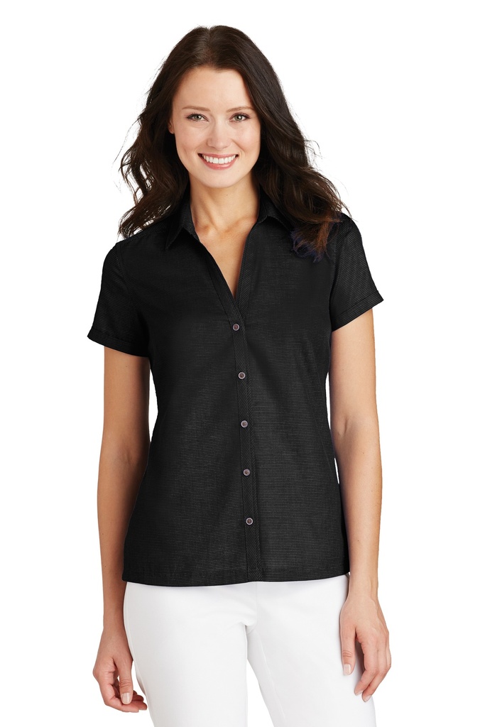 Embroidery Port Authority® Ladies Textured Camp Shirt.