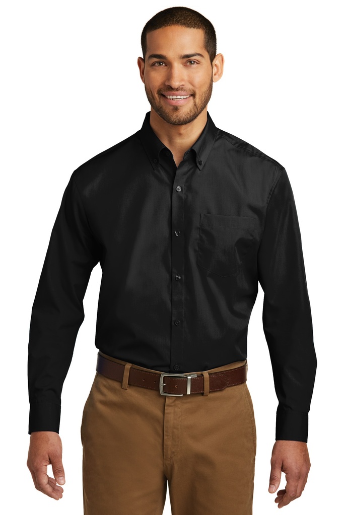 Embroidery Port Authority® Long Sleeve Carefree Poplin Shirt.