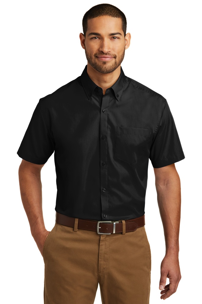 Embroidery Port Authority® Short Sleeve Carefree Poplin Shirt.