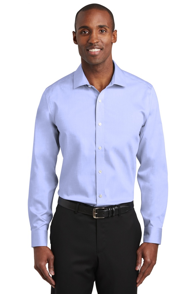 Embroidery Red House® Slim Fit Pinpoint Oxford Non-Iron Shirt.