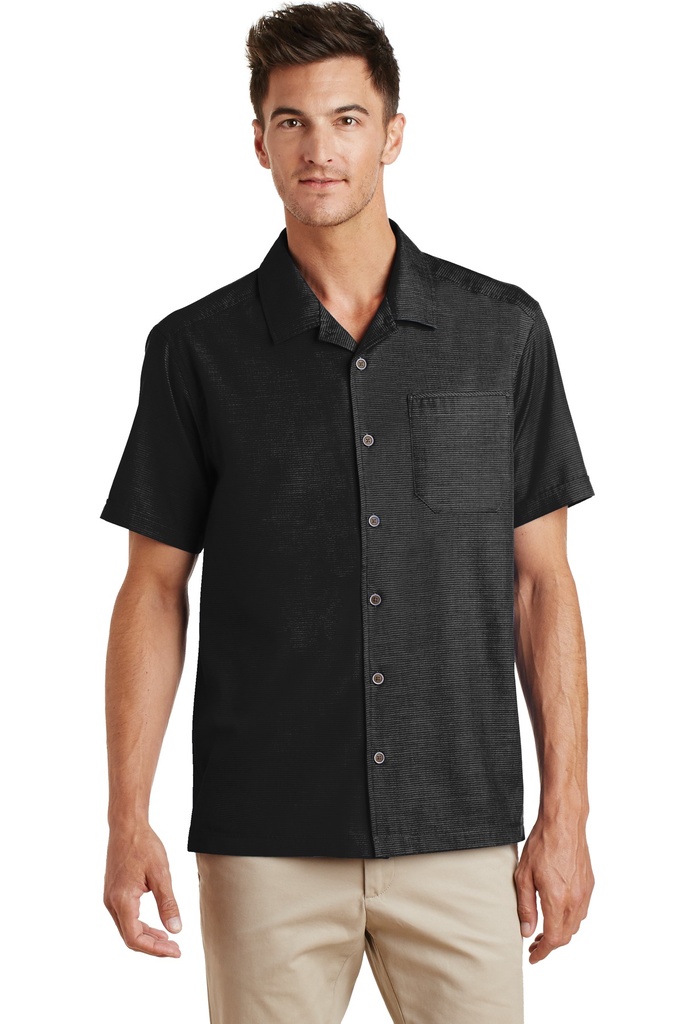 Embroidery Port Authority® Textured Camp Shirt.
