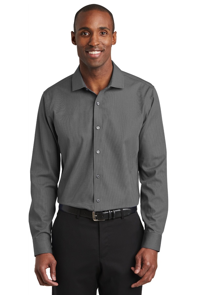 Embroidery Red House ® Slim Fit Nailhead Non-Iron Shirt.