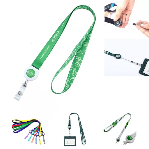[LB9536] Decorated 3/4" Lanyard w/ Full color Badge Reel