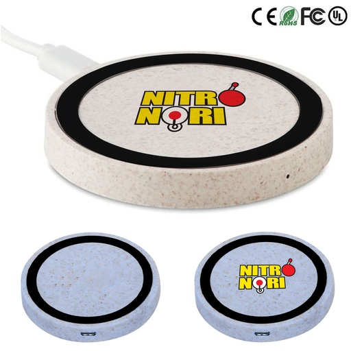 [WC9054] Eco-Friendly Qi Wireless Charging Pad Wheat Straw