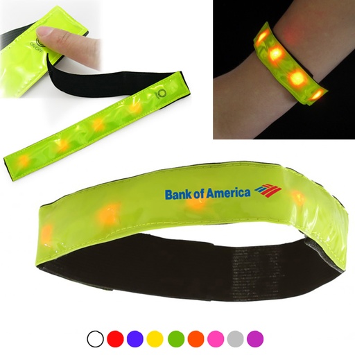 [UB1470] LED Flashing Light Reflective Wristband And Armband W/ Velcro