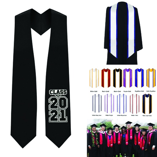 [SR3020] Honorary Graduation Stole - Full-Color Sublimation 60". SR3020
