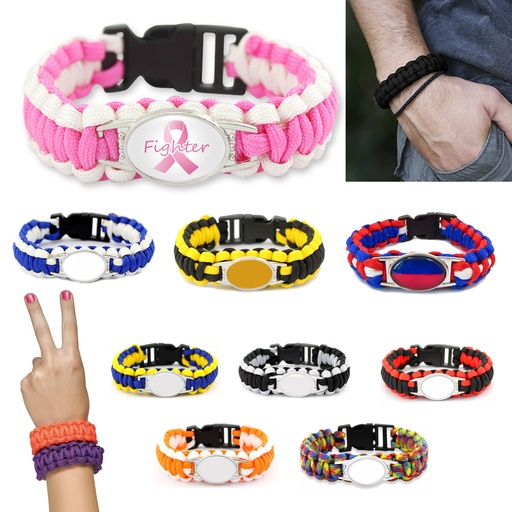 [SB8509] Breast Cancer Paracord Survival Bracelet