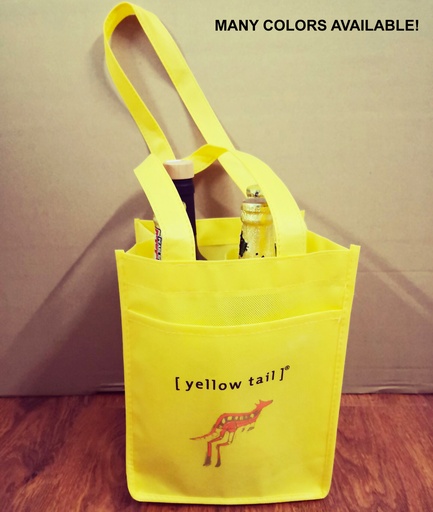 [WB5699] Tuscany Wine Bag - 4 Bottles Tote With Pocket. WB5699