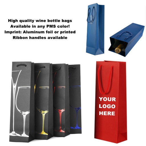 [WB7892] European Heavy Wine Paper Bag - Matte Laminated