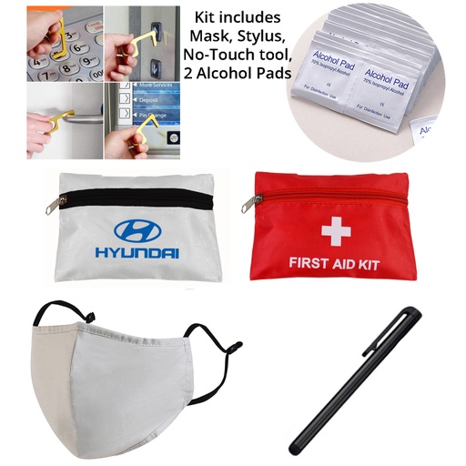 [CV3785] Back To Work Kit - Cotton Mask W/ Fliter, Stylus, No-Touch Tool, 2 Alcohol Pads