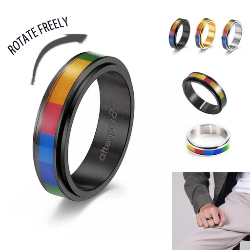 [AR7117] Titanium Stainless Steel Anxiety Ring