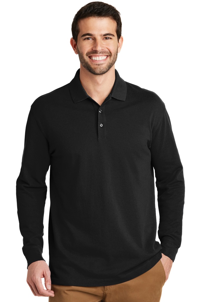 Embroidery Port Authority® EZCotton® Long Sleeve Polo.  Archived