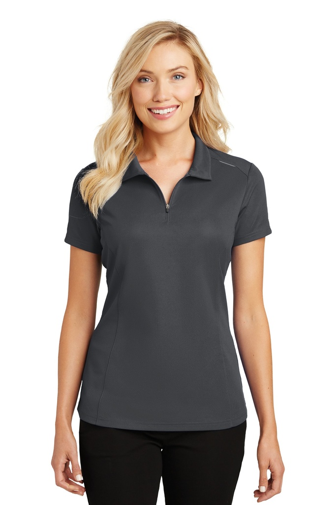 Embroidery Port Authority® Ladies Pinpoint Mesh Zip Polo.  Archived