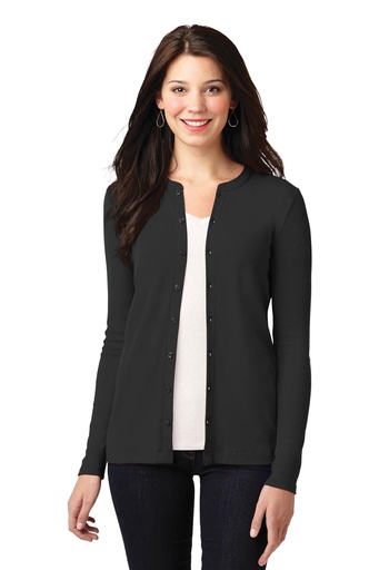 [LM1008] Screen Print Port Authority® Ladies Concept Stretch Button-Front Cardigan.