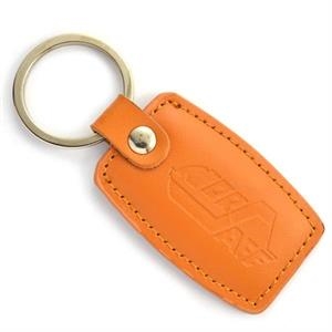 [KC7775] Stitched Leatherette Deboss Key Tag. KC7775