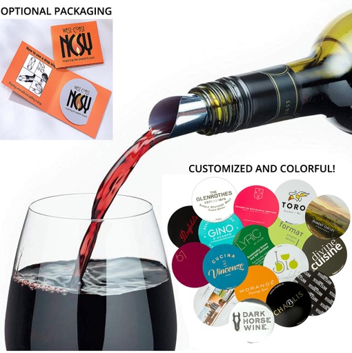 [WS8525] The Classic Wine Pouring Foil Disc - Full Color - Drop Stopping Pour Spout