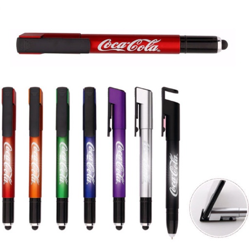 [SP4623] LED Illuminated Logo Stylus Pen W/ Phone Stand - 3-In-1