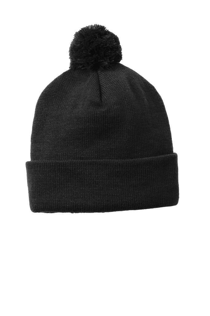 Embroidery Sport-Tek ® Solid Pom Pom Beanie.  Archived