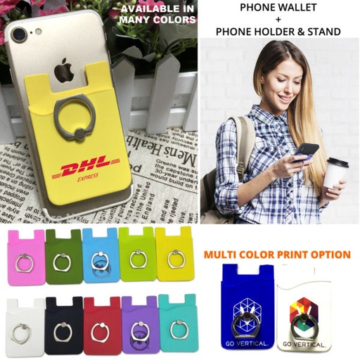 [PH6375] Lincoln 2-In-1 Smartphone Wallet With Metal Ring Phone Stand Holder
