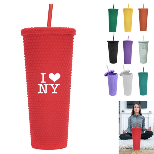 [WB4433] Sprayed Rubber Full Color Tumbler 24OZ