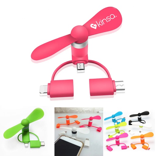[PF2879] Electric Portable USB Phone Fan - iPhone, Micro USB and Type C. PF2879