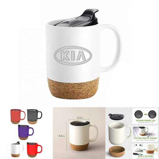 [AP8474] EcoMug Ceramic Travel Mug Cork Bottom - 12OZ
