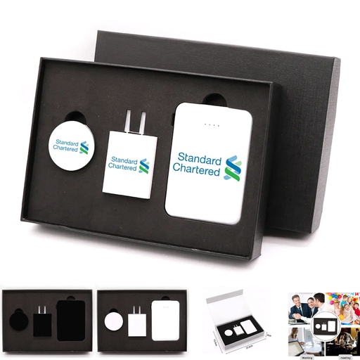 [GB8719] Luxury Gift Set Power Bank, Wall Charger and Phone Stand