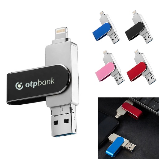 [FD0489] Stockton 3-IN-1 Push and Pull USB Flash drive - 16GB
