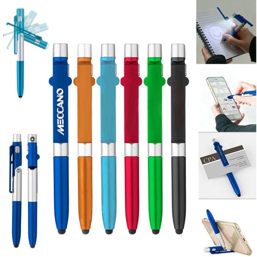 [AC3792] Vinci 4-in-1 Ballpoint Pen with LED Light, Phone Stand and Stylus