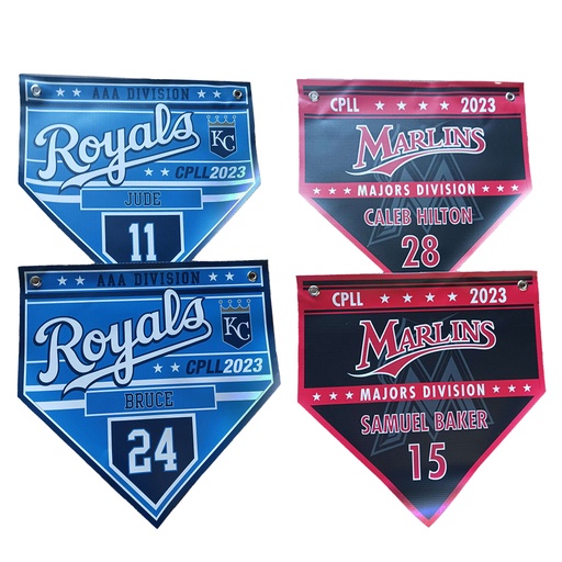 [CF8492] Personalized Home Plate Banner - 13oz Matte Vinyl

