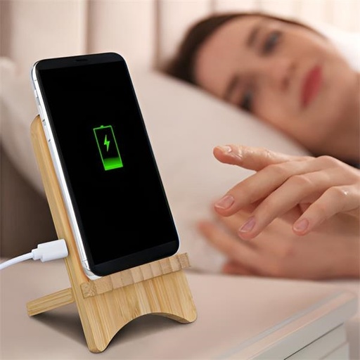 [BP1493] Bamboo Phone Holder Wireless Charger