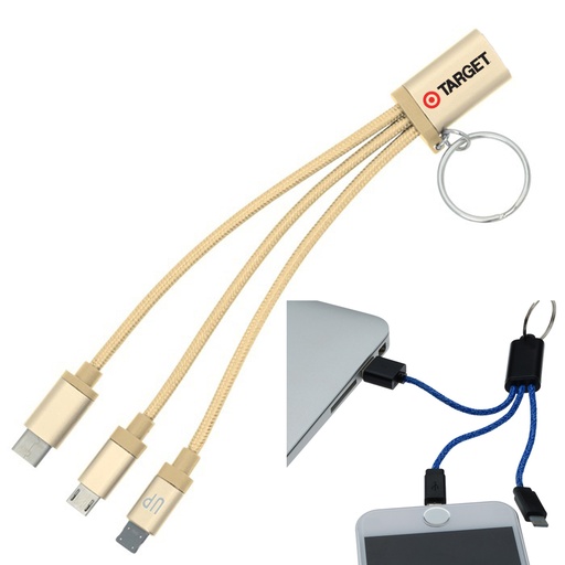 [AC6290] USB Phone Charging Cable Keychain 2-In-1