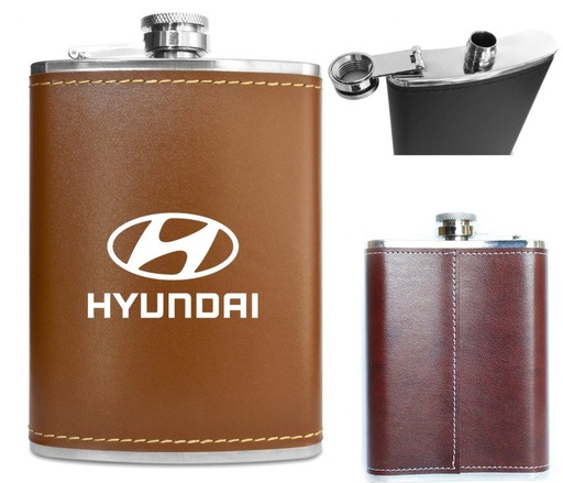 [LF6998] Walters Leather Premium Stainless Steel Hip Flask - 8 Oz